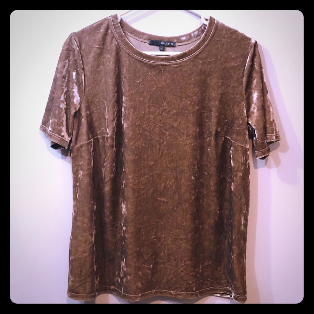 Matty M Blush Velvet T-Shirt EUC